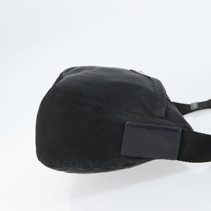 Prada Front Zip Messenger Bag Tessuto, BLACK, NYLON, Shoulder bag