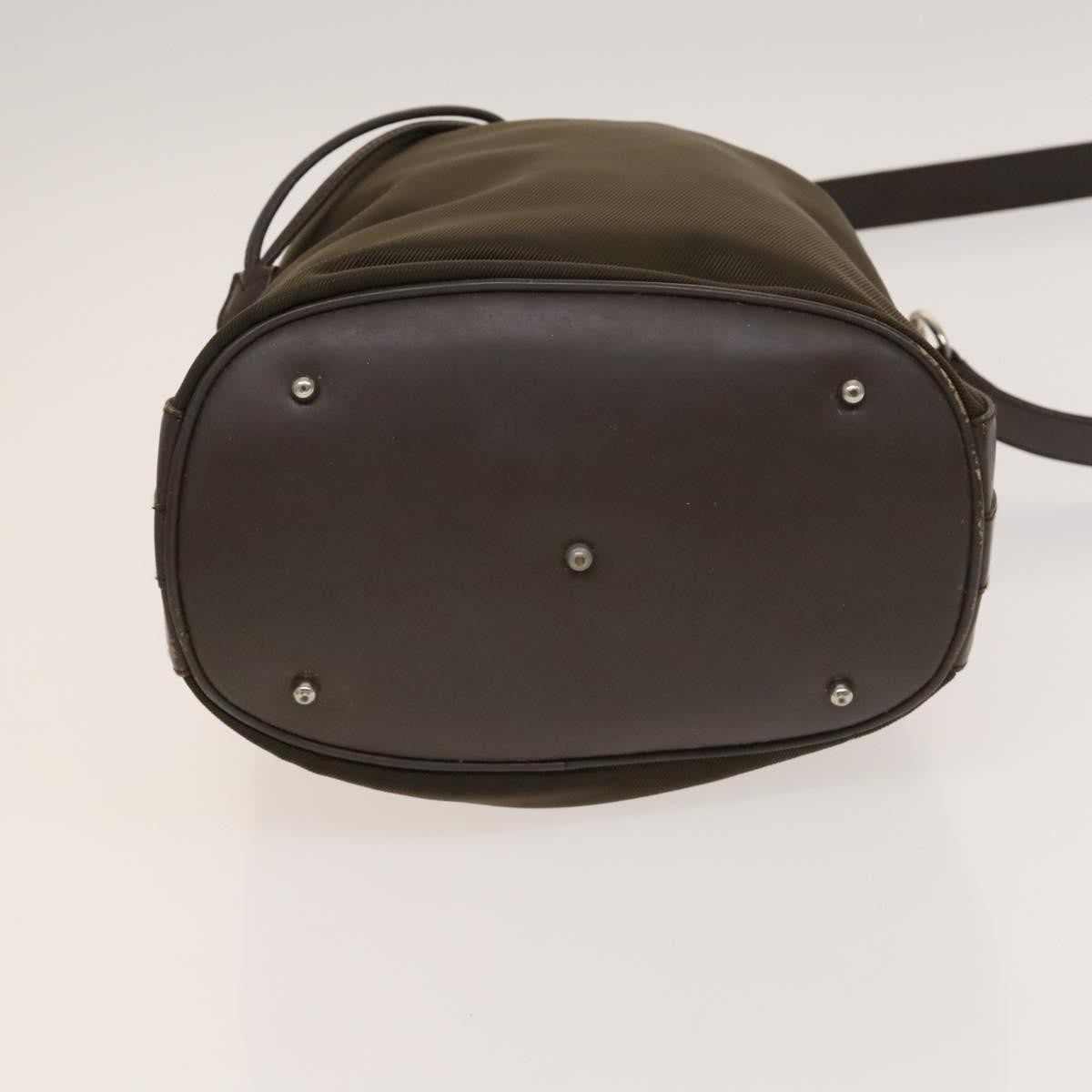 Gucci Vintage Bamboo Bucket Bag Nylon and Leather, BROWN, NYLON, Handbag