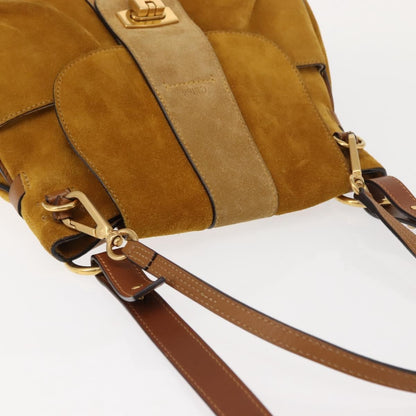 Chloe Lexa Crossbody Bag Suede, GOLD, SUEDE, Shoulder bag