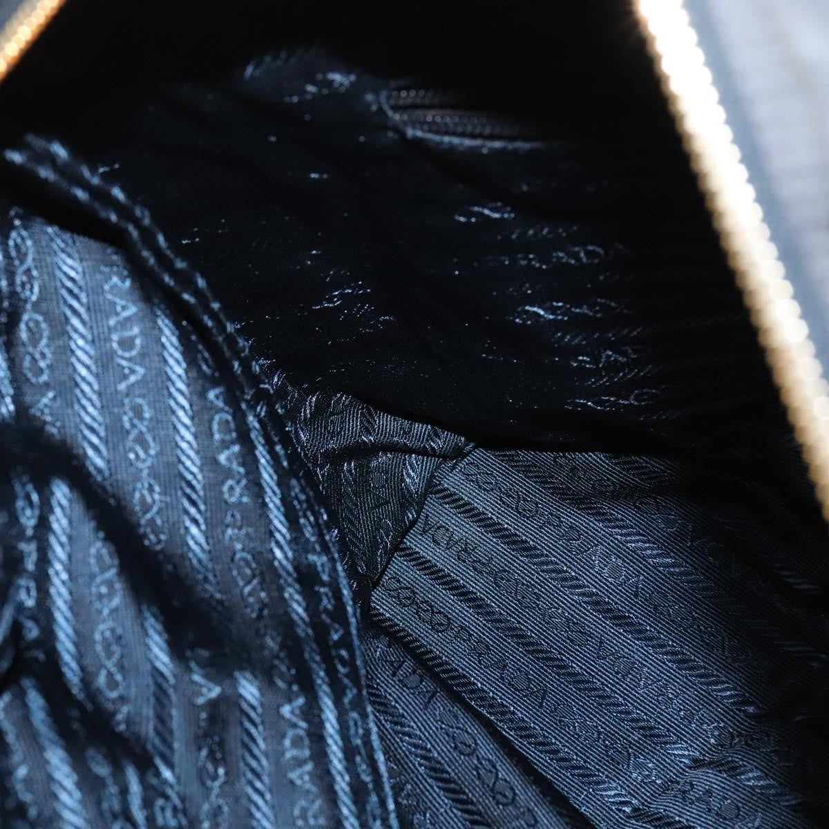 Prada Chain Shoulder Bag Quilted Tessuto, NAVY, NYLON, Shoulder bag