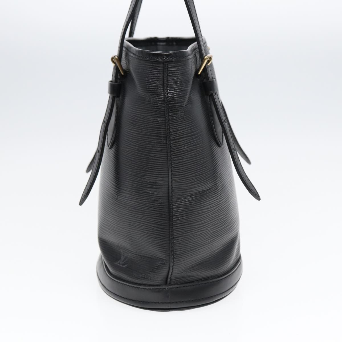 Louis Vuitton Petit Bucket Bag Epi Leather, BLACK, LEATHER, Tote bag