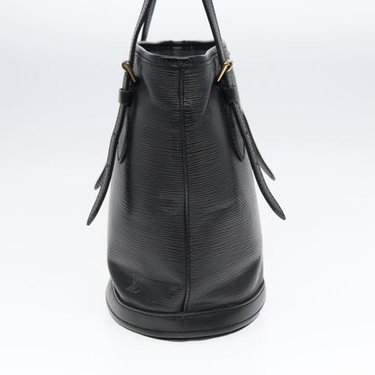 Louis Vuitton Petit Bucket Bag Epi Leather, BLACK, LEATHER, Tote bag