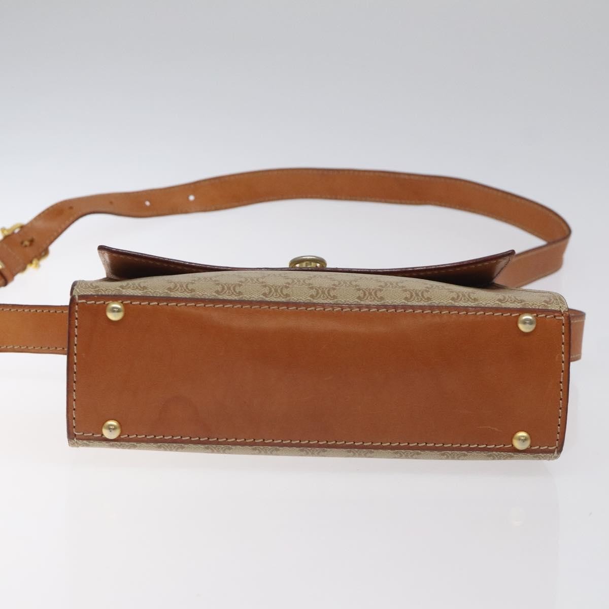 Celine Macadam Shoulder Bag PVC Leather, BEIGE, CANVAS, Shoulder bag