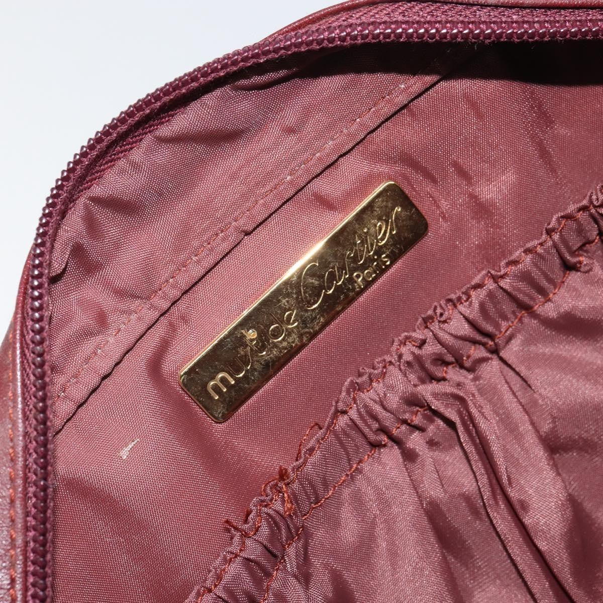 cartier Must de Cartier Clutch bag Leather, BURGUNDY, LEATHER, Clutche & pouche