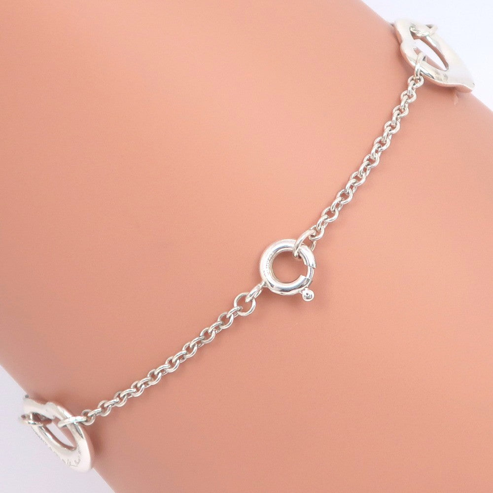 Tiffany & Co. Elsa Peretti Open Heart 3 Charm Bracelet Sterling Silver, SILVER, SILVER, Bracelet