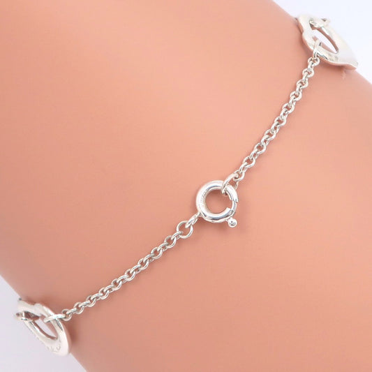 Tiffany & Co. Elsa Peretti Open Heart 3 Charm Bracelet Sterling Silver, SILVER, SILVER, Bracelet