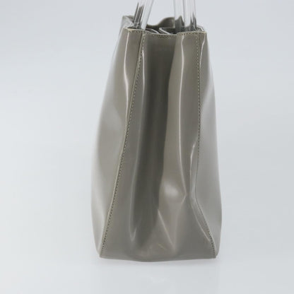 Prada Resin Handle Tote Patent Leather, GRAY, PATENT_LEATHER, Handbag