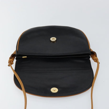 Celine Vintage Flap Shoulder Bag Leather, NAVY, LEATHER, Shoulder bag