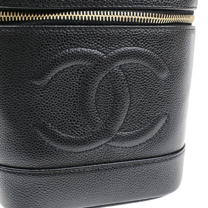 Chanel Vintage Timeless Cosmetic Case Caviar, BLACK, CALFSKIN, Handbag