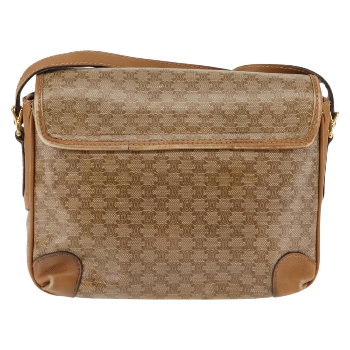 Celine Macadam Shoulder Bag PVC Leather, BEIGE, PVC,CANVAS, Shoulder bag