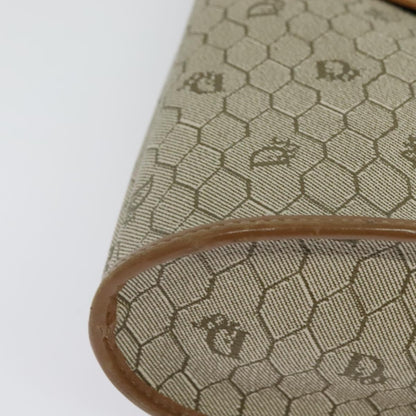 Christian Dior Vintage Honeycomb Shoulder Bag Canvas and Leather, BEIGE, CANVAS, Shoulder bag