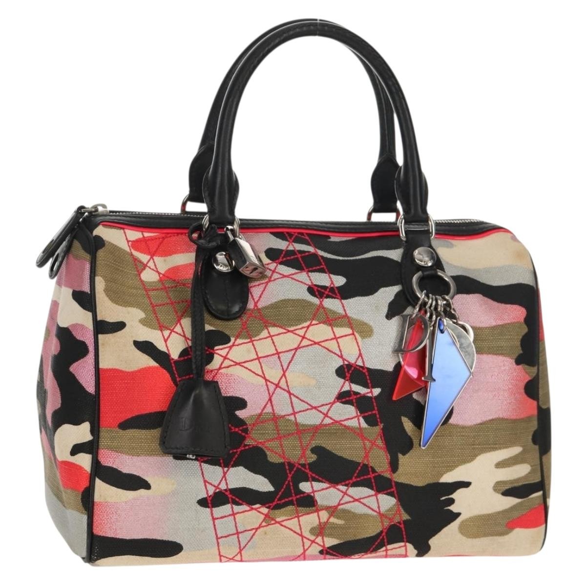 Christian Dior Polochon Satchel Limited Edition Anselm Reyle Camouflage Canvas, MULTICOLOUR, CANVAS, Travel bag
