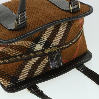 Burberry Blue Label Handbag Wool, BROWN, WOOL, Handbag