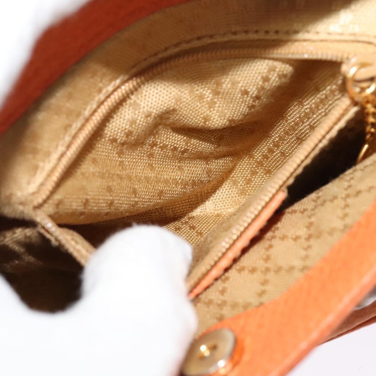 Gucci Vintage Bamboo Front Pocket Tote Suede, ORANGE, SUEDE, Tote bag