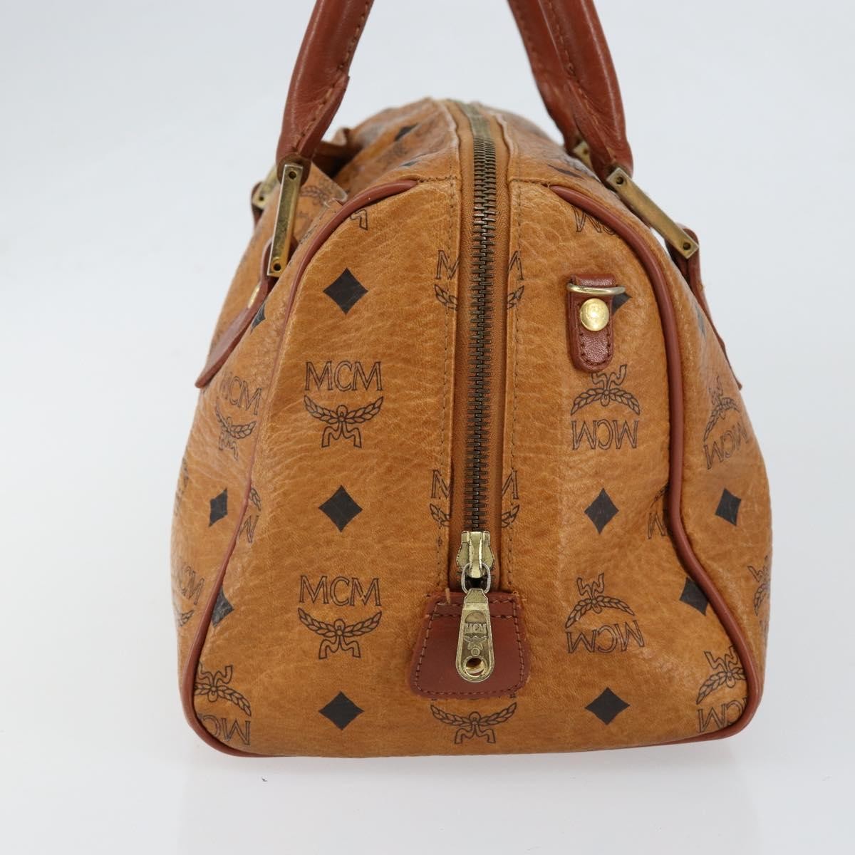 MCM Visetos logogramme Handbag Canvas and Leather, BROWN, CANVAS, Handbag