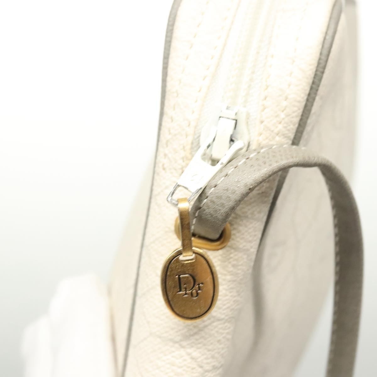 Christian Dior Vintage Honeycomb Shoulder Bag Canvas, WHITE, CANVAS, Shoulder bag