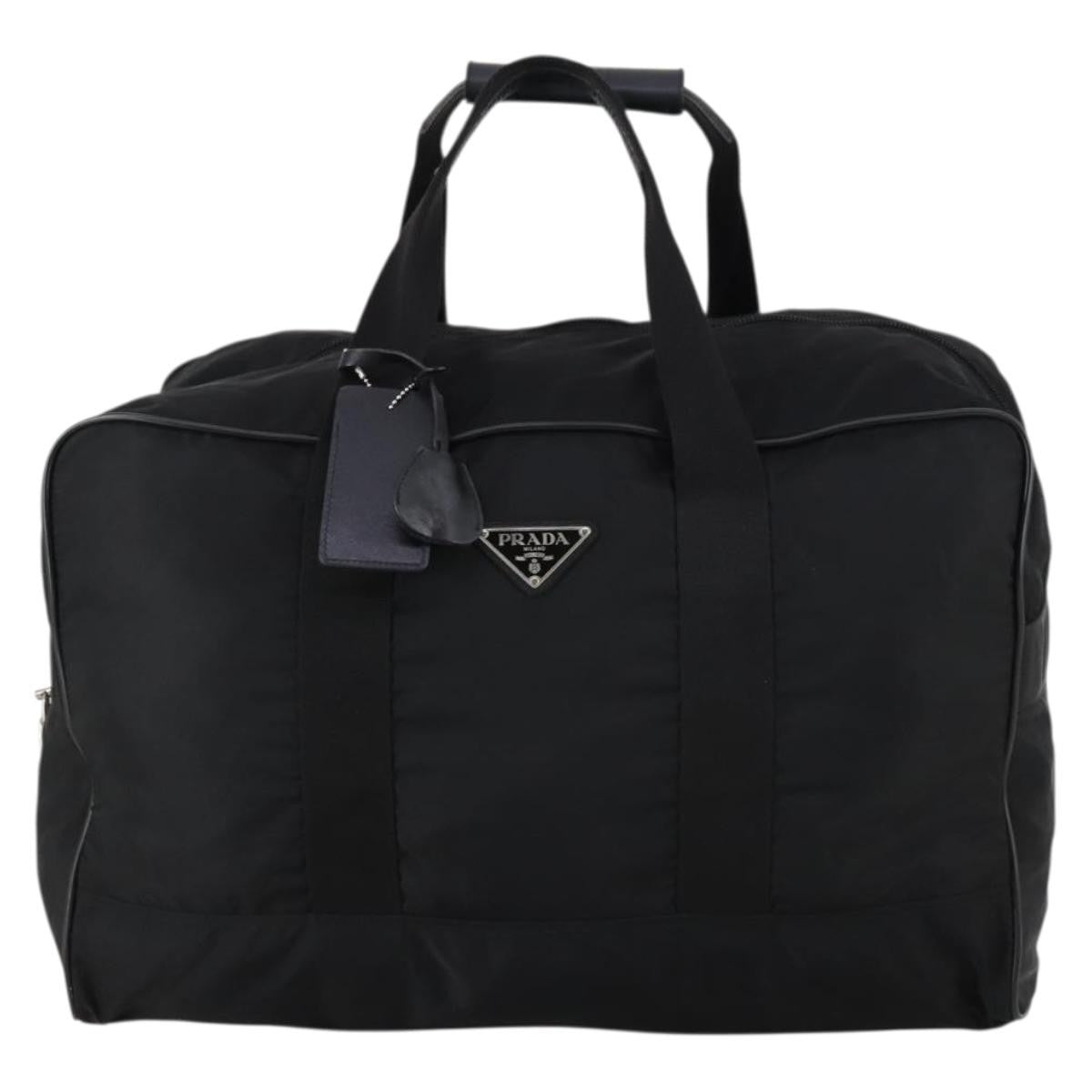 Prada Boston Bag Tessuto, BLACK, NYLON, Handbag