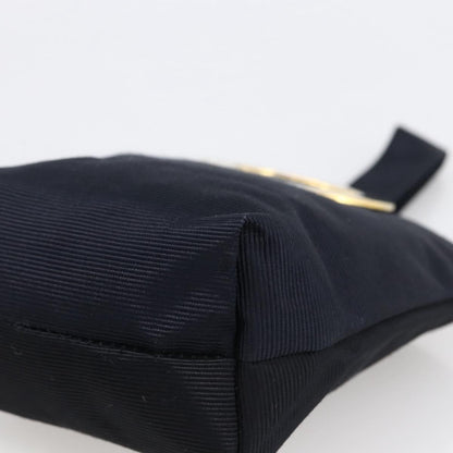 Celine Marin Wristlet Pouch Canvas with Leather, NAVY, NYLON, Clutche & pouche