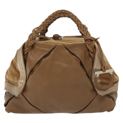 Salvatore Ferragamo Vintage Handbag Leather, BROWN, LEATHER, Handbag