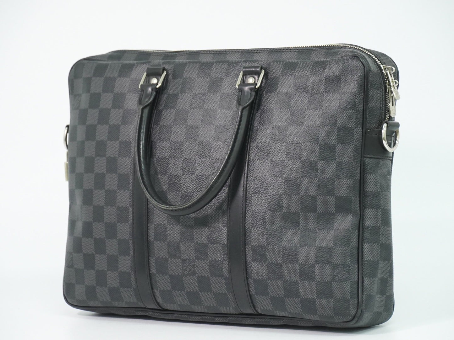Louis Vuitton Porte-Documents Voyage Briefcase Damier Graphite, Gray, Canvas, Briefcase