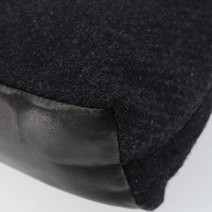 Prada Vintage Shoulder Bag Wool, BLACK, WOOL, Shoulder bag