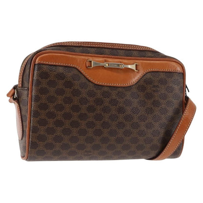 Celine Macadam Shoulder Bag PVC Leather, BROWN, CANVAS, Shoulder bag