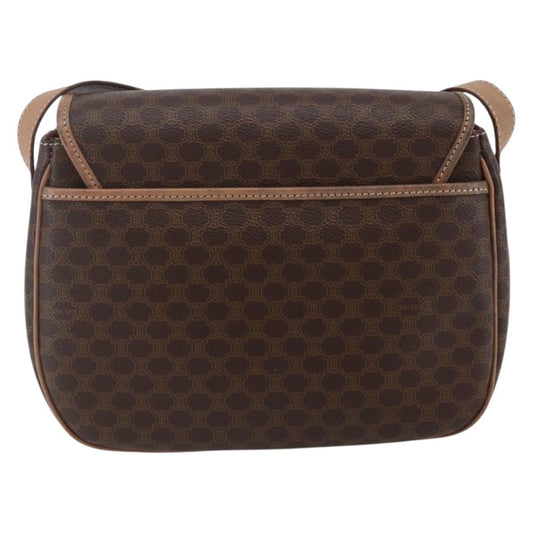 Celine Macadam Shoulder Bag PVC Leather, BROWN, CANVAS, Shoulder bag