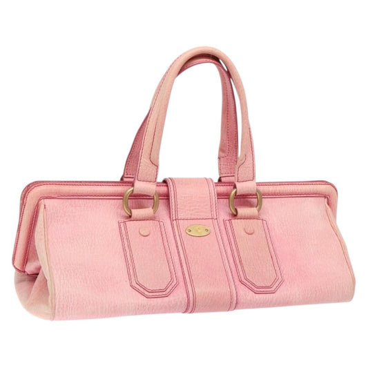 Celine Ella Satchel Leather, PINK, LEATHER, Handbag