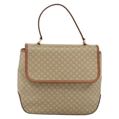 Celine Vintage Macadam Handbag Canvas and Leather, Beige, Canvas, Handbag