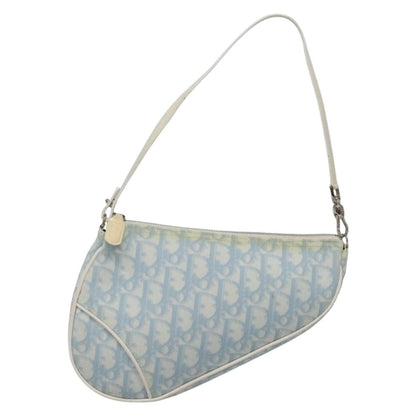 Christian Dior Vintage Saddle Bag Diorissimo Canvas, BLUE, CANVAS, Crossbody bag
