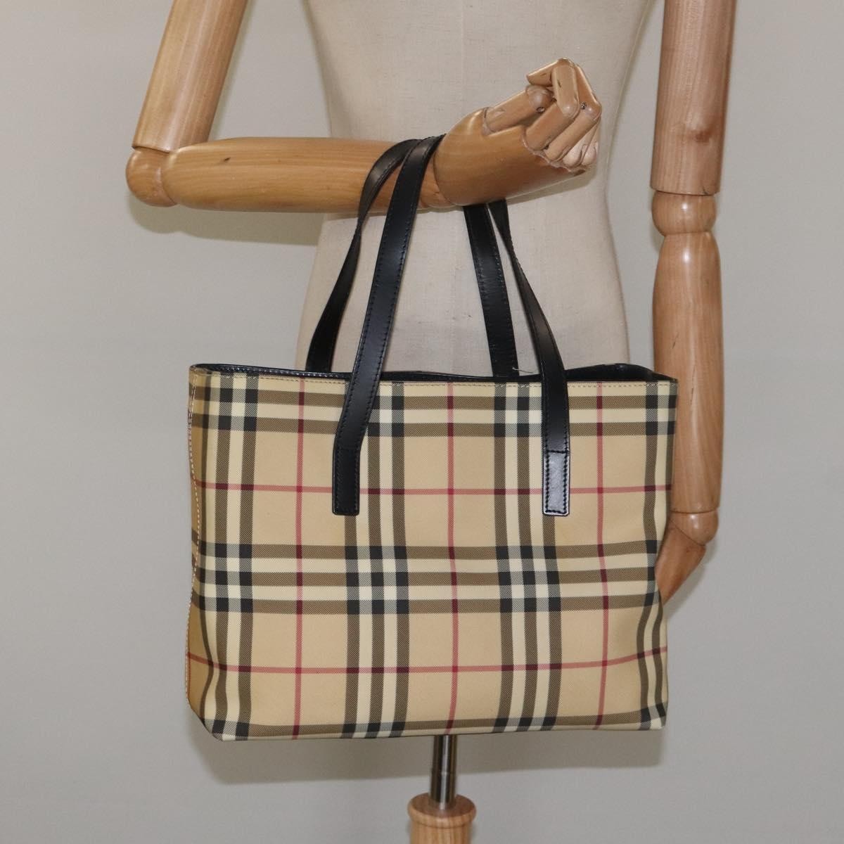 Burberry Nova Check Tote canvas check pattern, BEIGE, CANVAS, Tote bag