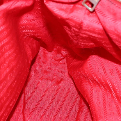 Prada Convertible Logo Tote Tessuto and Leather, RED, NYLON, Tote bag