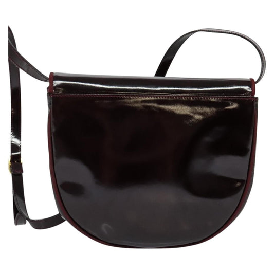 Salvatore Ferragamo Vala Shoulder Bag Patent Leather, BURGUNDY, PATENT_LEATHER, Shoulder bag