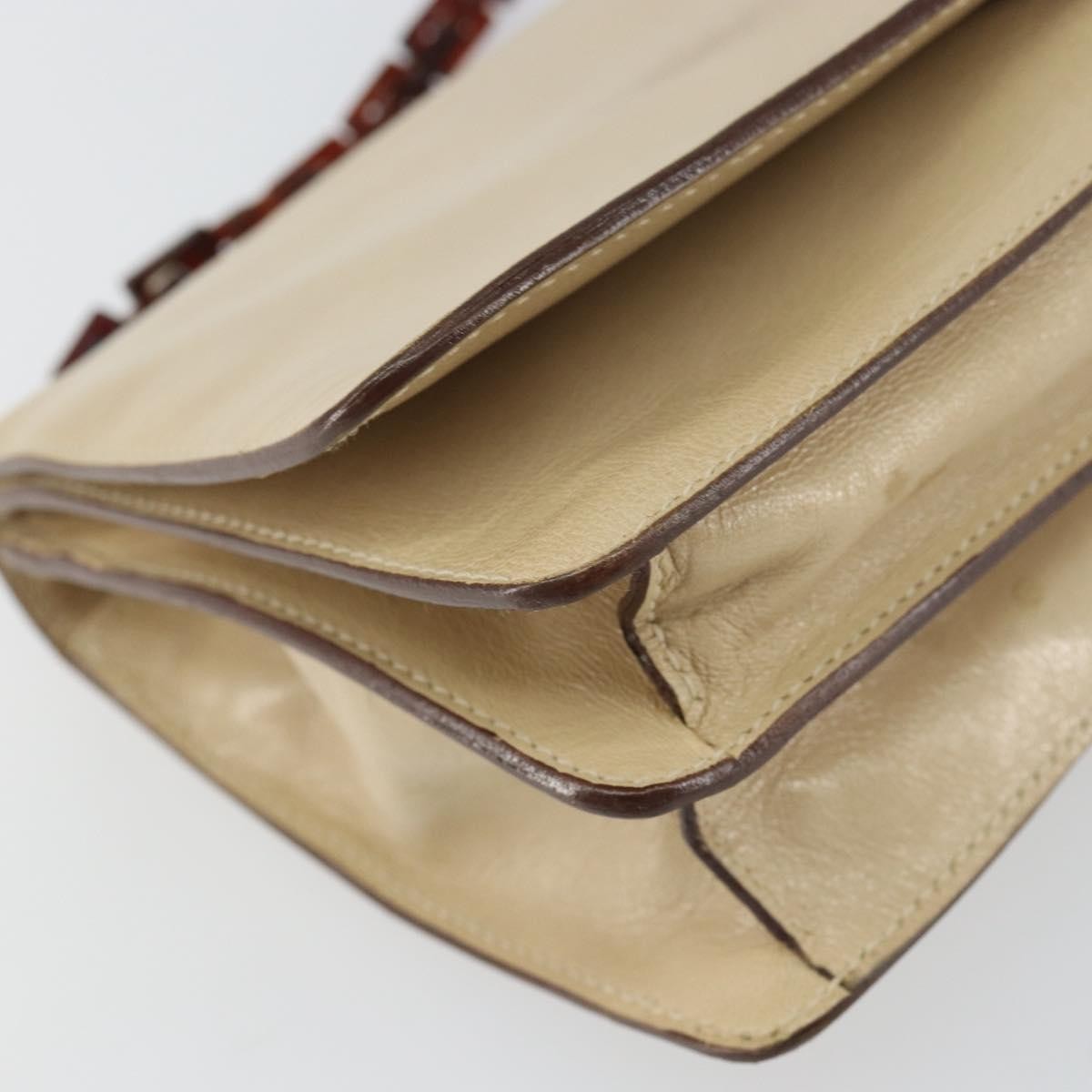 Prada Flap Shoulder Bag Leather, BEIGE, LEATHER, Shoulder bag