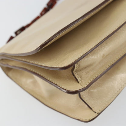 Prada Flap Shoulder Bag Leather, BEIGE, LEATHER, Shoulder bag