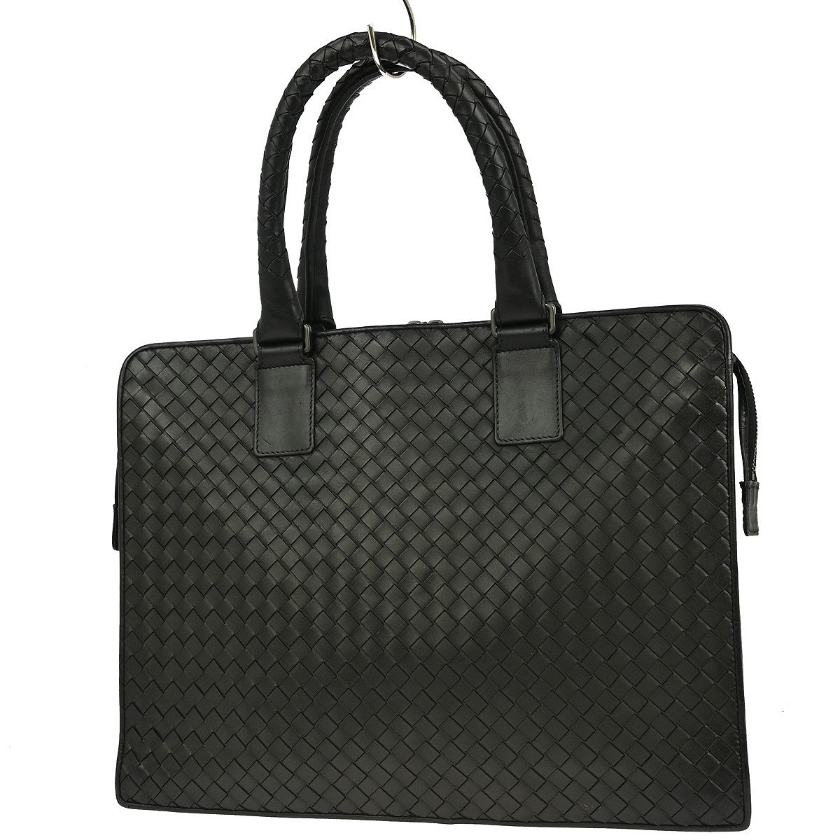 Bottega Veneta Top Zip Briefcase Intrecciato Nappa, BLACK, LEATHER, Briefcase