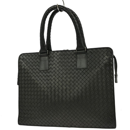 Bottega Veneta Top Zip Briefcase Intrecciato Nappa, BLACK, LEATHER, Briefcase