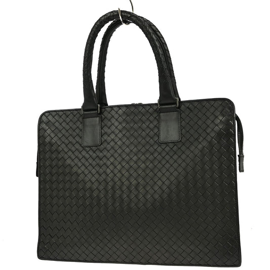 Bottega Veneta Top Zip Briefcase Intrecciato Nappa, BLACK, LEATHER, Briefcase