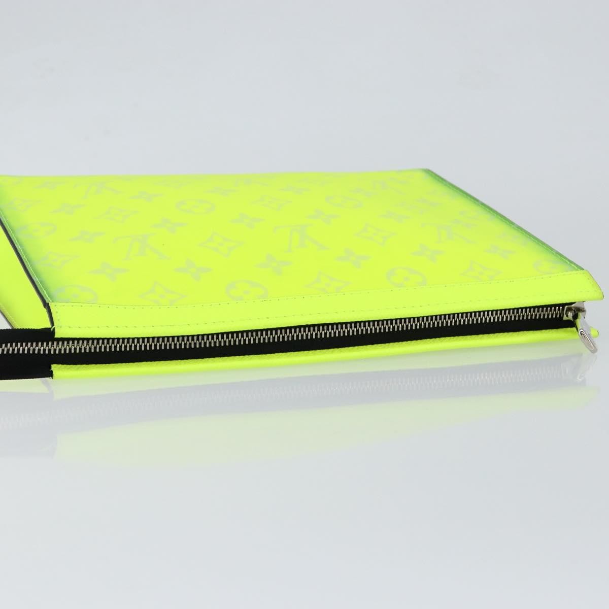 Louis Vuitton Pochette Voyage Monogram Taigarama, YELLOW, LEATHER, Clutche & pouche