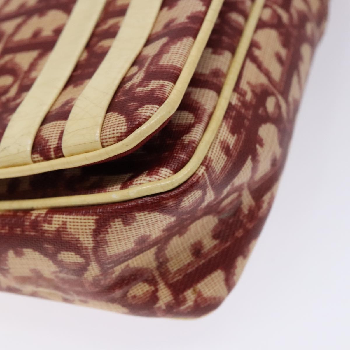 Christian Dior Vintage Flap Crossbody Bag Canvas, RED, CANVAS, Shoulder bag