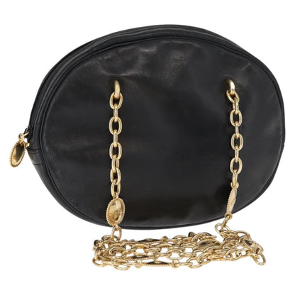 Christian Dior Vintage CD Chain  Shoulder Bag Leather, BLACK, LEATHER, Shoulder bag