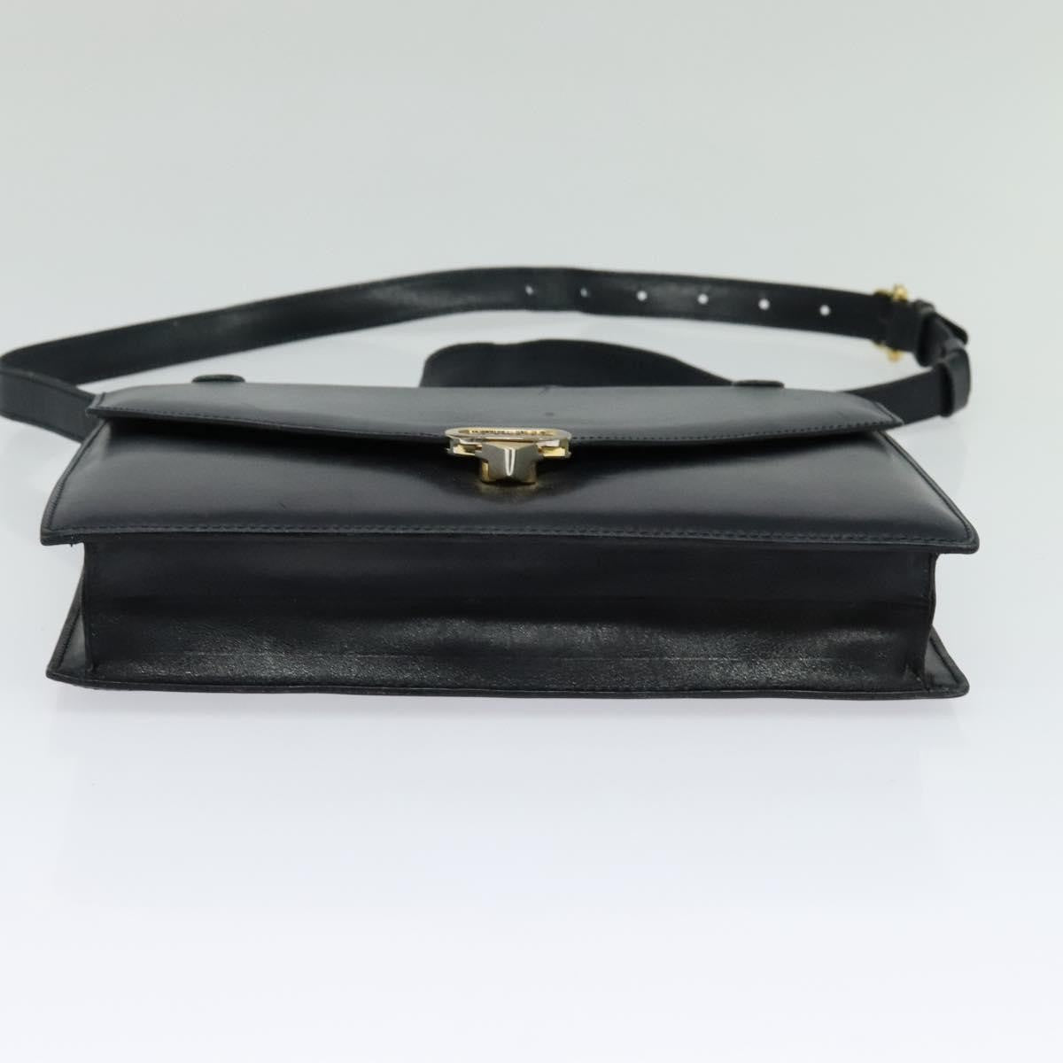 Celine Envelope Shoulder Bag Leather, NAVY, LEATHER, Shoulder bag