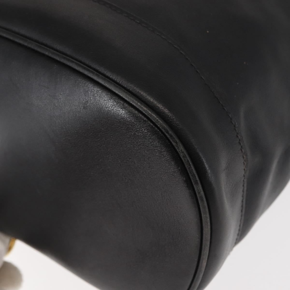 Gucci Vintage Bamboo Sling Backpack Leather, BLACK, LEATHER, Backpack