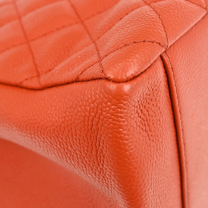 Chanel Grand Shopping Tote Quilted Caviar, ORANGE, LEATHER, Tote bag