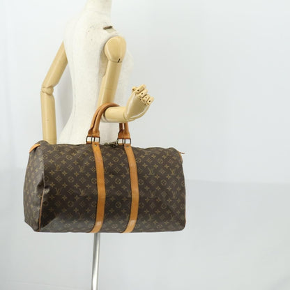 Louis Vuitton Keepall Bag Monogram Canvas, BROWN, CANVAS, Travel bag