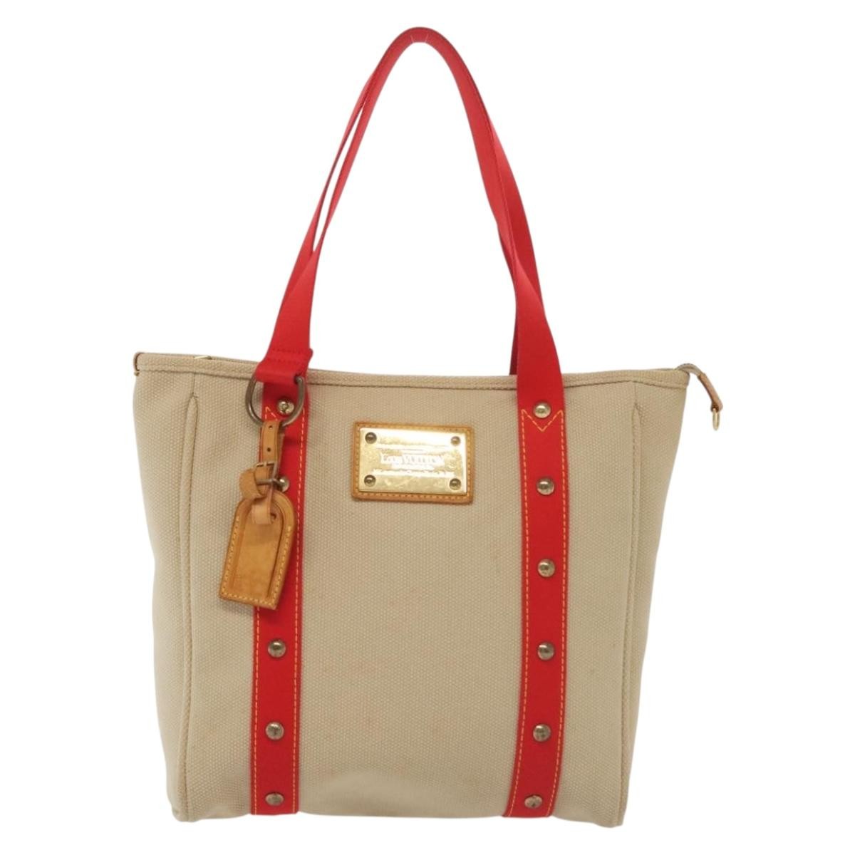 Louis Vuitton Antigua Tote Canvas, BEIGE, CANVAS, Tote bag