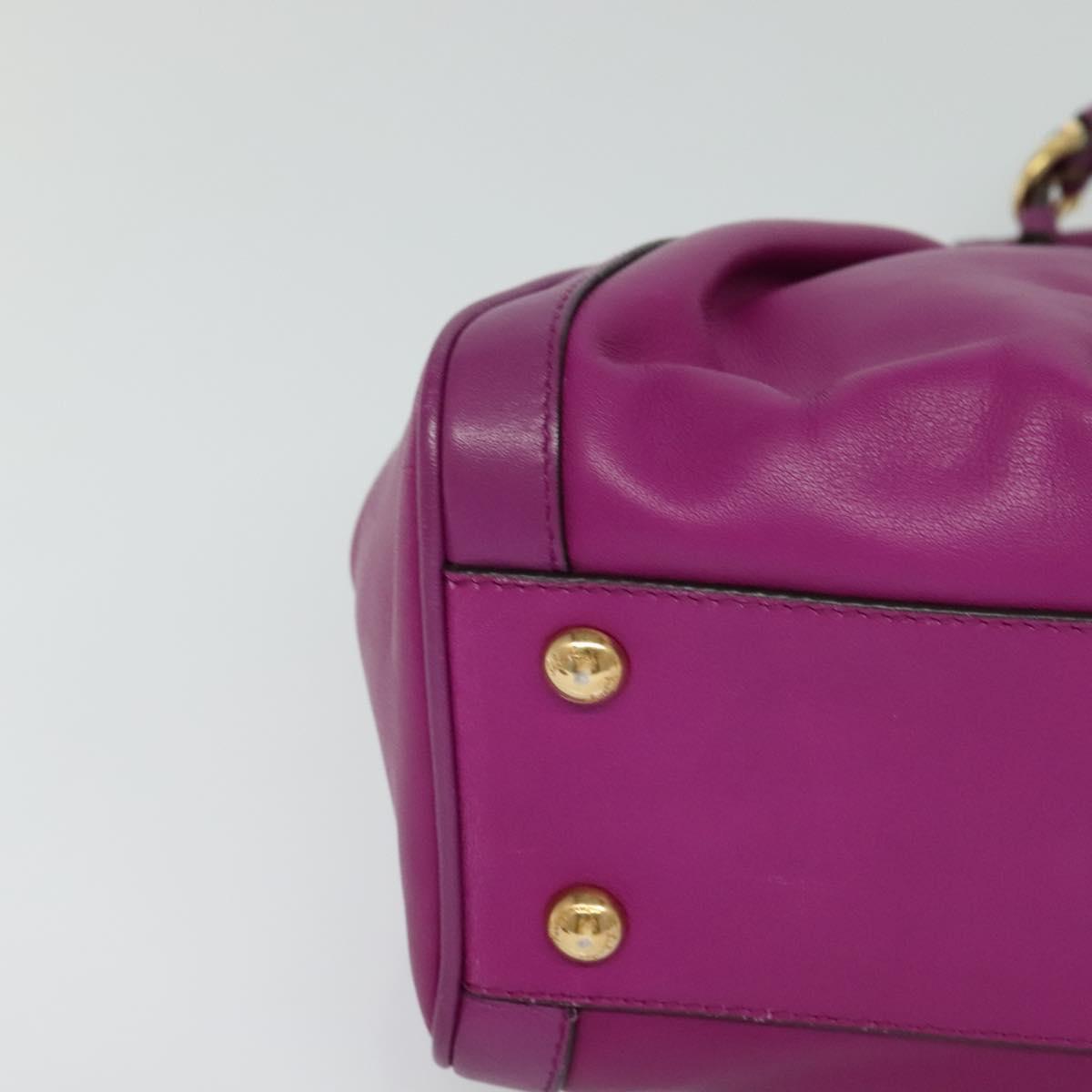 Salvatore Ferragamo Gancini Shoulder Bag Leather, PURPLE, LEATHER, Shoulder bag