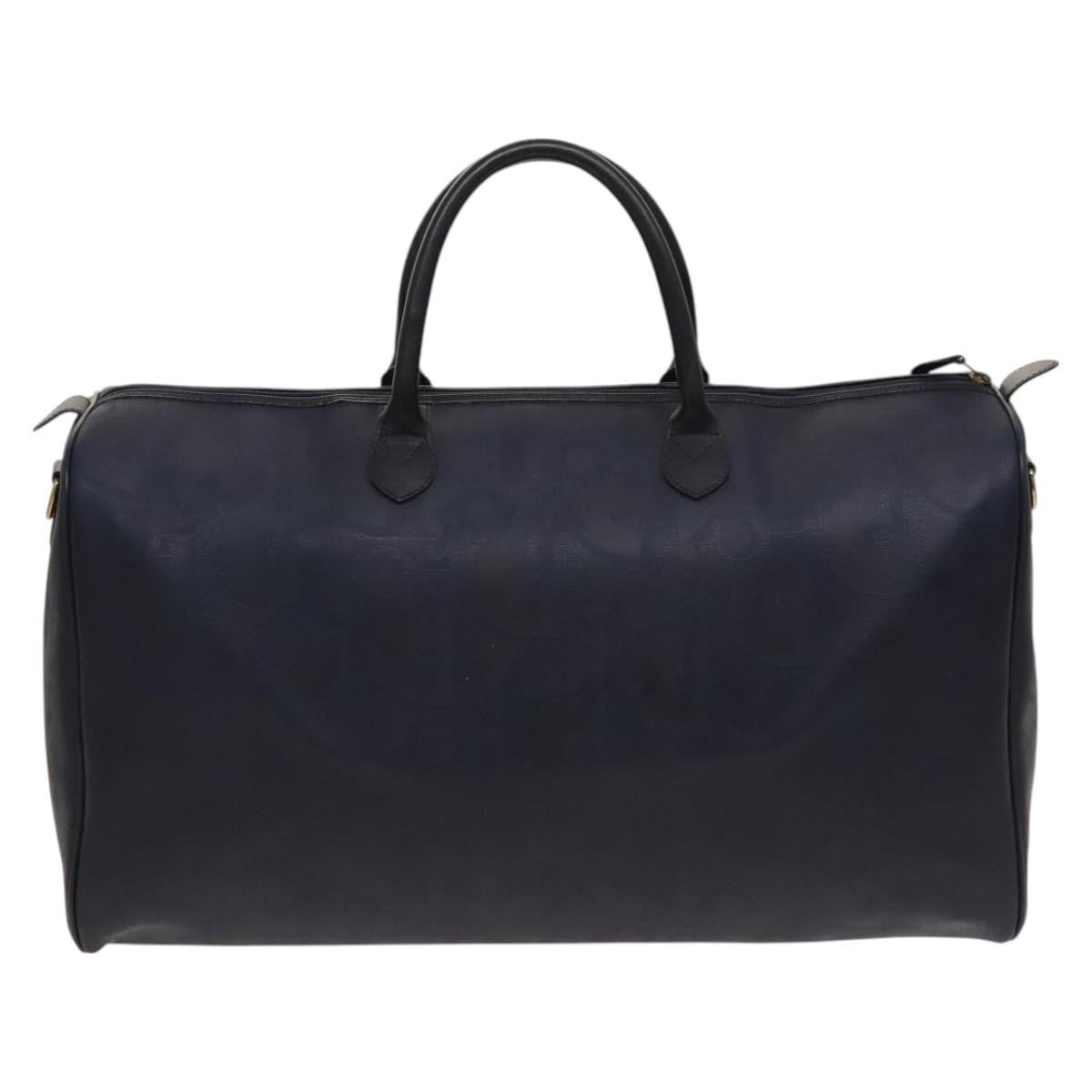 Christian Dior Vintage Trotter Boston Bag Canvas, NAVY, CANVAS, Travel bag