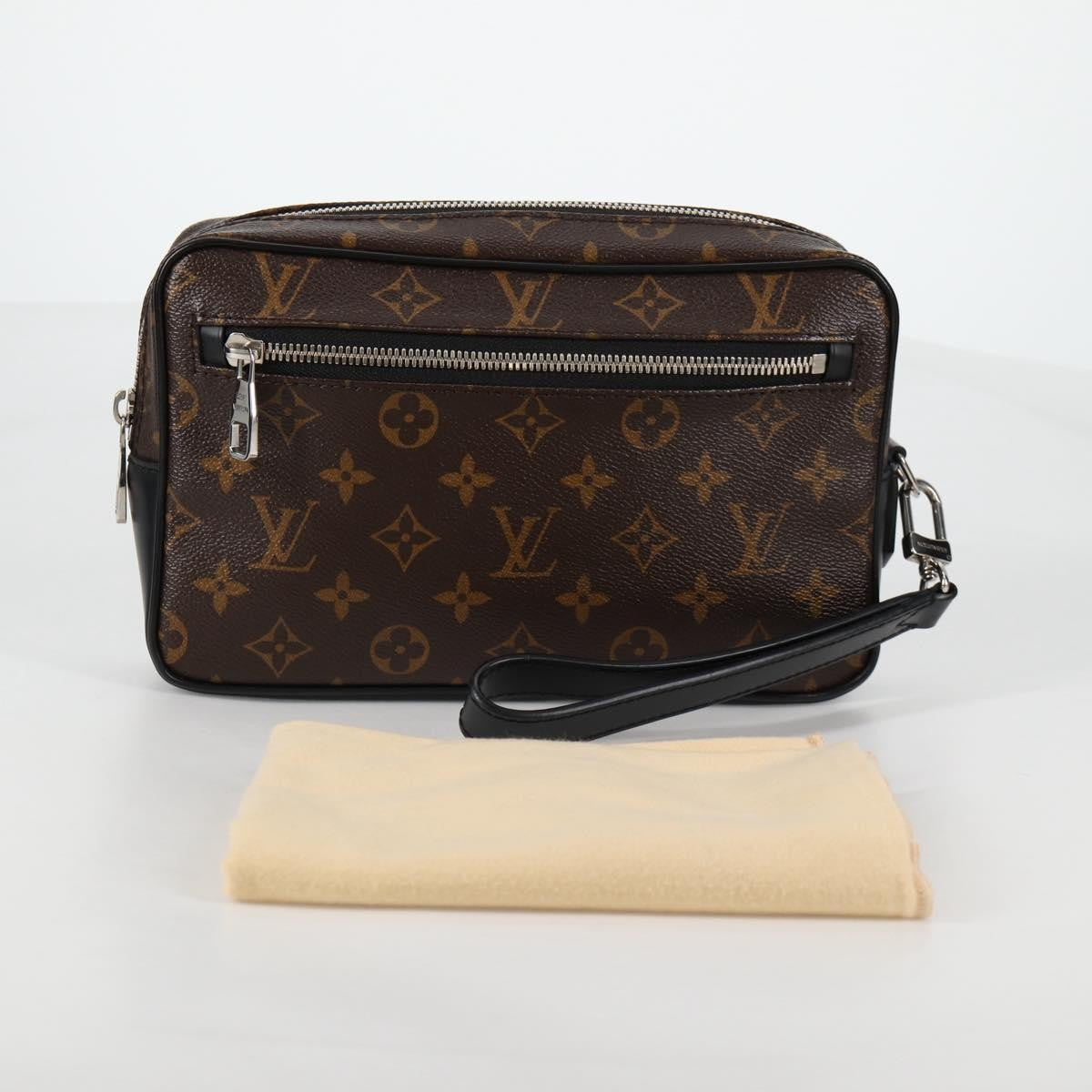 Louis Vuitton Kasai Clutch Macassar Monogram Canvas, BROWN, CANVAS, Clutche & pouche