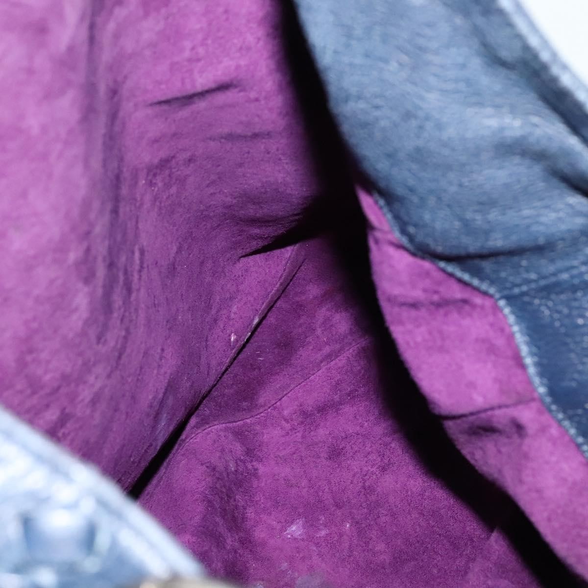 Bottega Veneta Open Hobo Cervo with Intrecciato Detail, NAVY, LEATHER, Shoulder bag